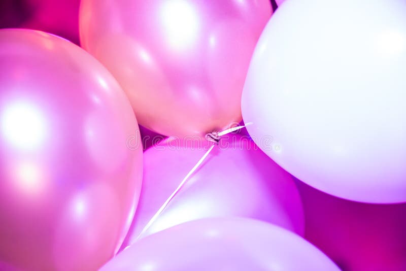 Roze en witte partijballons stock foto Roze en witte partijballons stock foto
