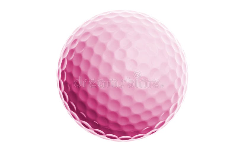 Roze Golfbal Die Op Wit Wordt GeïsoleerdX Stock Illustratie - Illustration roze, kuiltje: