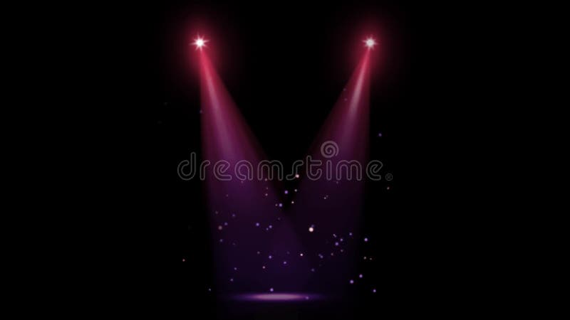Roze lichtbundel van spotlight op zwarte achtergrond.