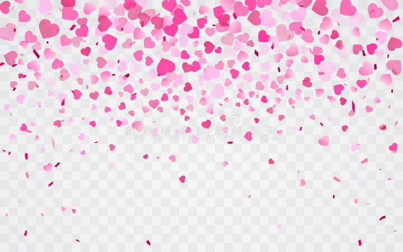 Roze patroon van willekeurige dalende hartenconfettien Het element van het grensontwerp voor feestelijke banner, groetkaart, pren stock illustratie Roze patroon van willekeurige dalende hartenconfettien Het element van het grensontwerp voor feestelijke banner, groetkaart, pren stock illustratie