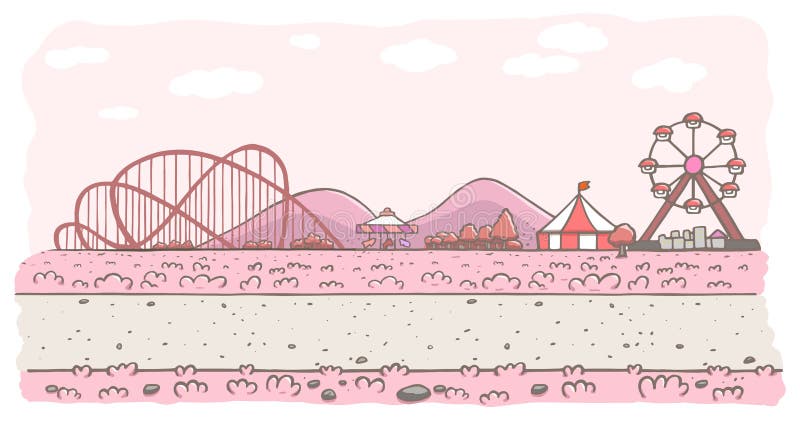 Roze pretparkachtergrond royalty-vrije illustratie Roze pretparkachtergrond royalty-vrije illustratie