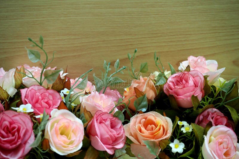 Roze rozen met houten achtergrond stock foto Roze rozen met houten achtergrond stock foto