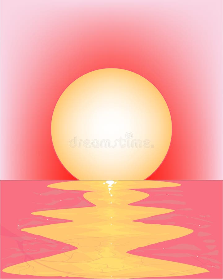 Roze Zonsondergang vector illustratie Roze Zonsondergang vector illustratie