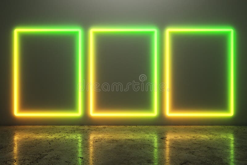 Rozjarzeni neonowi plakaty ilustracji