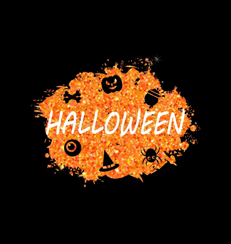 Rozjarzony Pomarańczowy szablon dla Szczęśliwego Halloween przyjęcia ilustracji Rozjarzony Pomarańczowy szablon dla Szczęśliwego Halloween przyjęcia ilustracji
