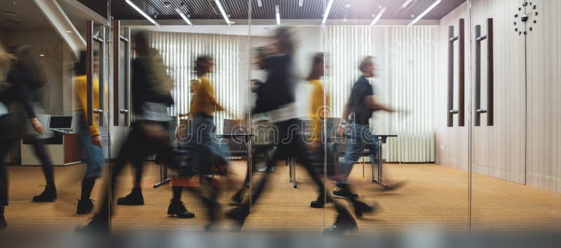 Rozmycie ruchu Koncepcja procesu roboczego Obraz szeroki fotografia stock