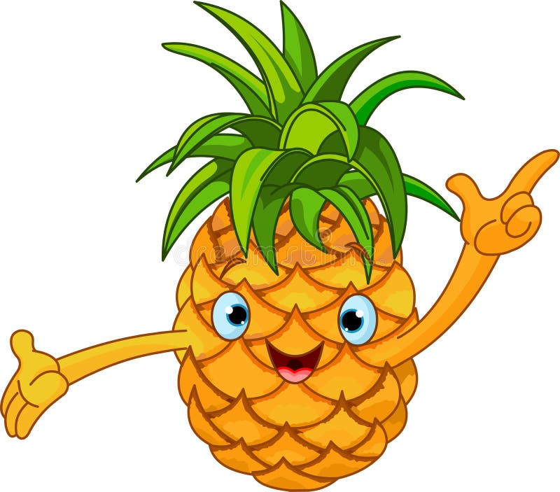 Rozochocony postać z kreskówki ananas