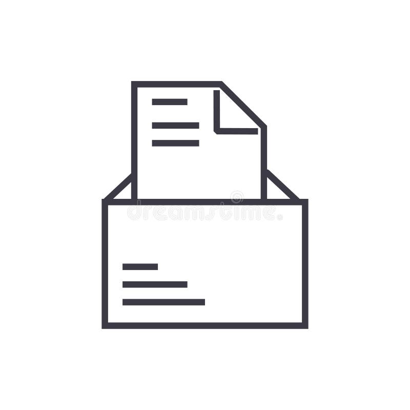 Rozpieczętowany email z listową wektor linii ikoną, znak, ilustracja na tle, editable uderzenia ilustracji Rozpieczętowany email z listową wektor linii ikoną, znak, ilustracja na tle, editable uderzenia ilustracji