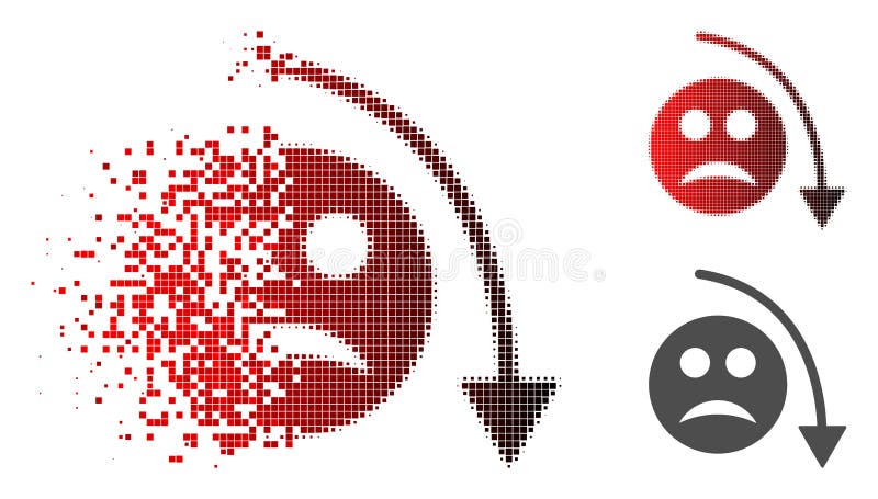 Rozpuszczającego piksla Halftone Smiley trendu Negatywna ikona royalty ilustracja Rozpuszczającego piksla Halftone Smiley trendu Negatywna ikona royalty ilustracja