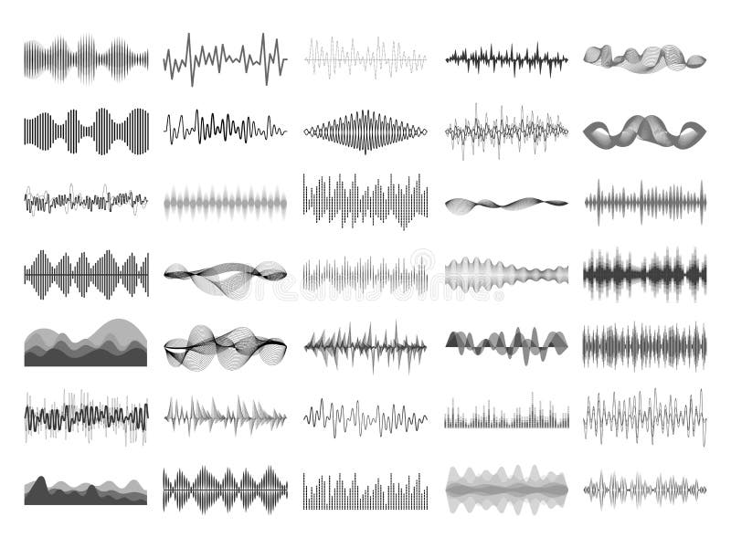 Rozsądna fala i muzyczny cyfrowy wyrównywacza panel Soundwave amplitudy rytmu pulsu głosu unaocznienia akustyczny wektor