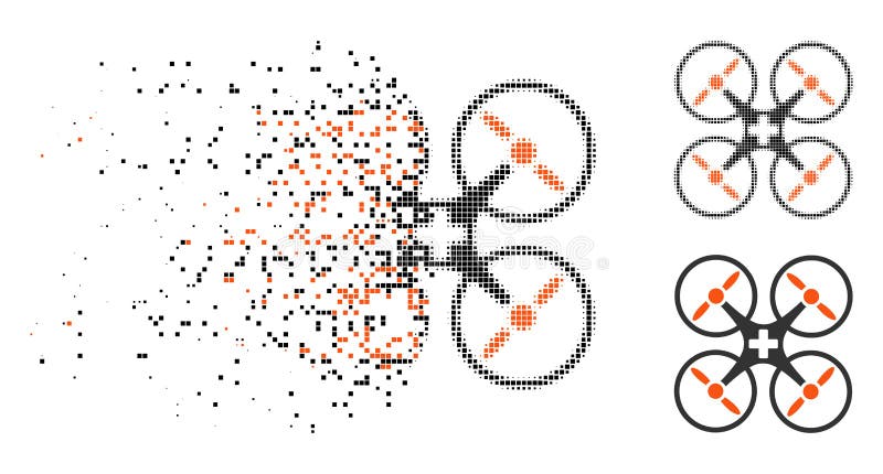 Roztrzaskanego kropki Halftone trutnia Medyczna ikona ilustracji