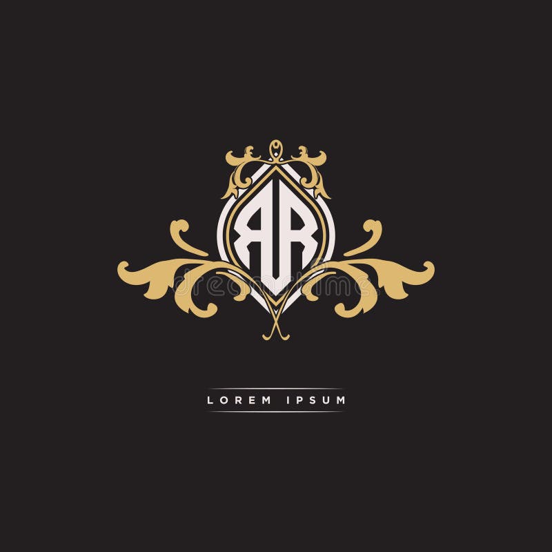 Modern creative elegant RR black and gold color initial based letter icon  logo Stock Vector | Adobe Stock
