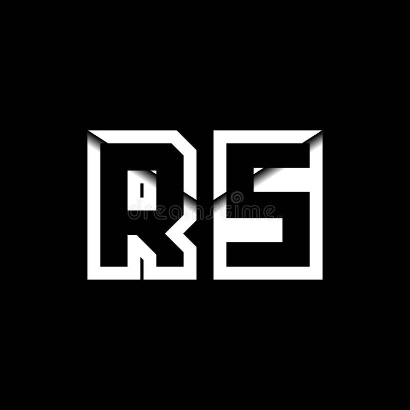 RS Monogram Envelope Shape Style stock illustration