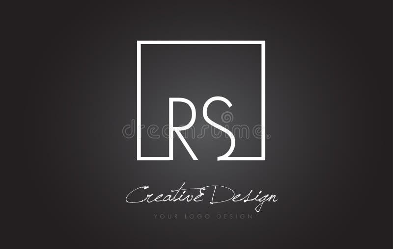 RS Square Frame Letter Logo Design with Black and White Colors. Stock ...