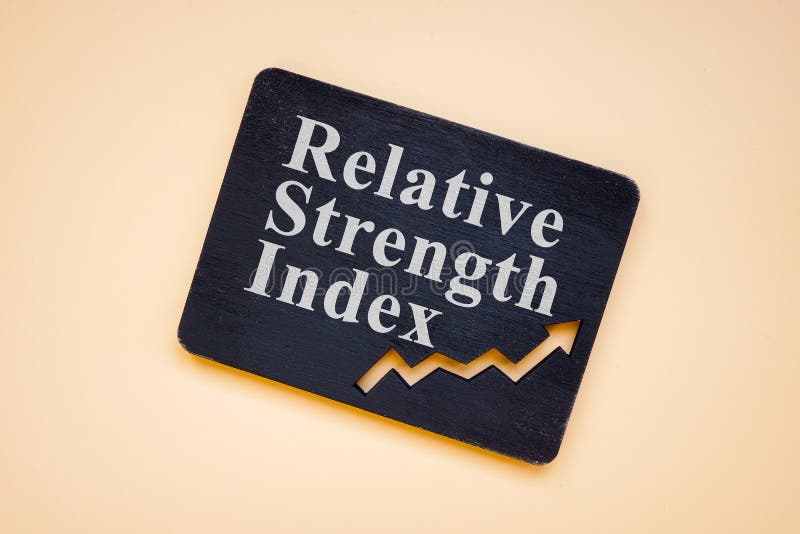 RSI Relative Strength Index words on the plate. stock images