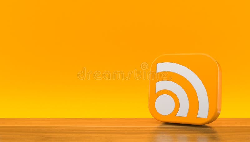 RSS Icon on Orange Background Stock Illustration - Illustration of icon,  white: 171755857