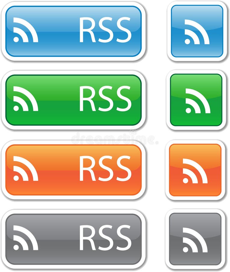 RSS rectangular vector buttons