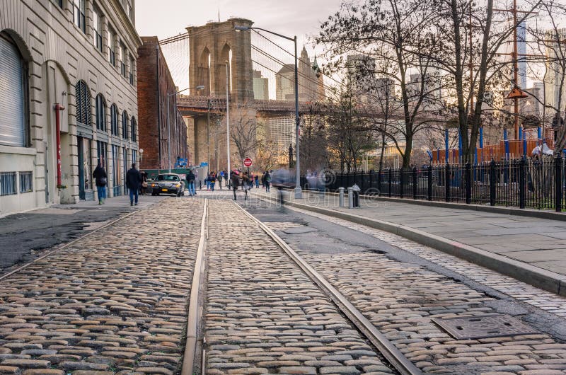 Rua Cobbled em Brooklyn imagem de stock Rua Cobbled em Brooklyn imagem de stock