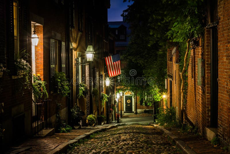 Rua Da Bolota, Em Beacon Hill, Boston, Massachusetts Foto de Stock - Imagem  de cidade, colorido: 47610424