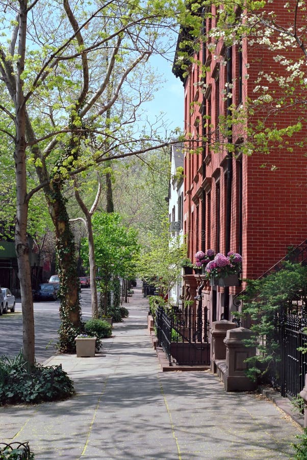 Tree lined street in Brooklyn Heights, New York. Tree lined street in Brooklyn Heights, New York.