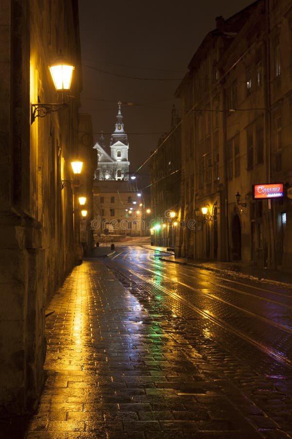 Rua Lviv de Ruska foto de stock Rua Lviv de Ruska foto de stock