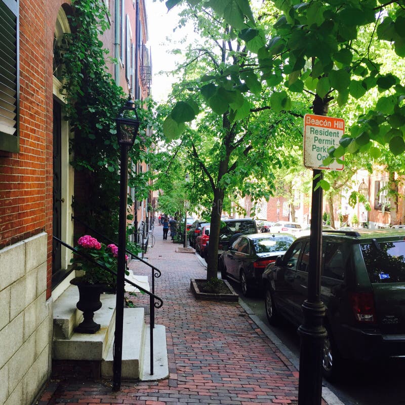 Ruas de Beacon Hill em Boston imagem de stock Ruas de Beacon Hill em Boston imagem de stock