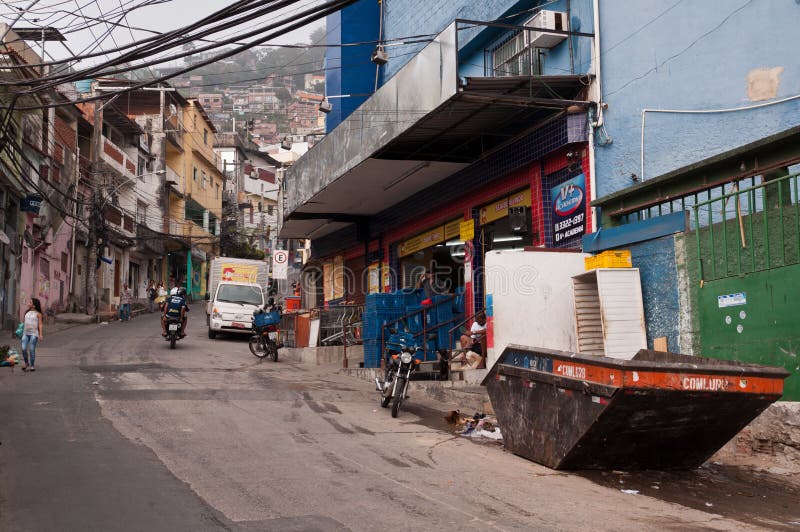 Ruas De Favela Vidigal Em Rio De Janeiro Fotografia Editorial - Imagem