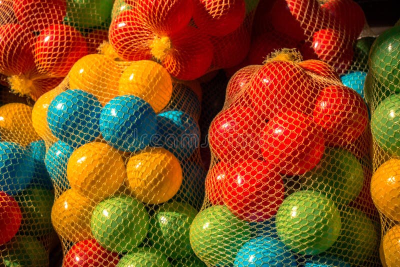 Rubber Ball of Various Color. Colorful Plastic Balls Stock Photo