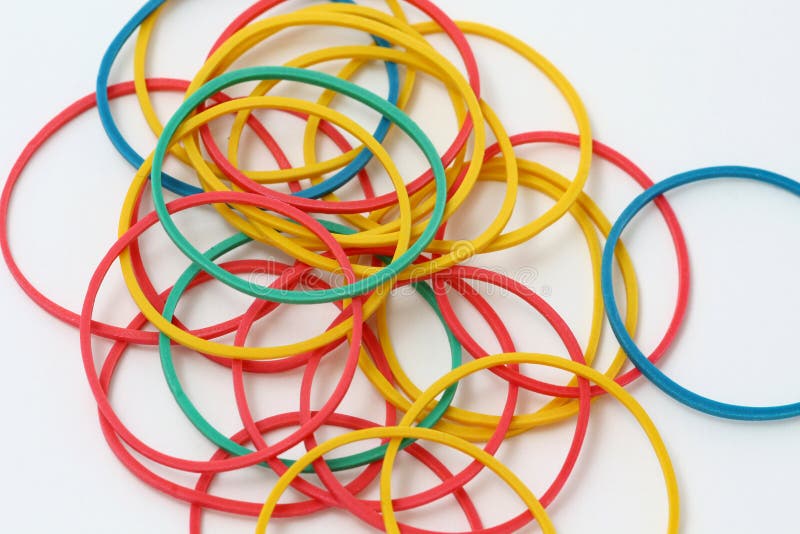 Studio Shot of Multi Colored Rubber Bands Stock Photo Image of bands
