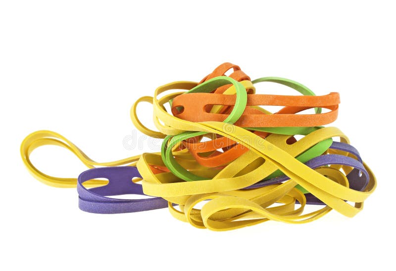 Rubber Bands for Money Isolated on White Background Stock Image Image