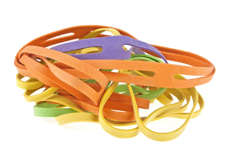 Rubber Bands for Money Isolated on White Background Stock Photo Image