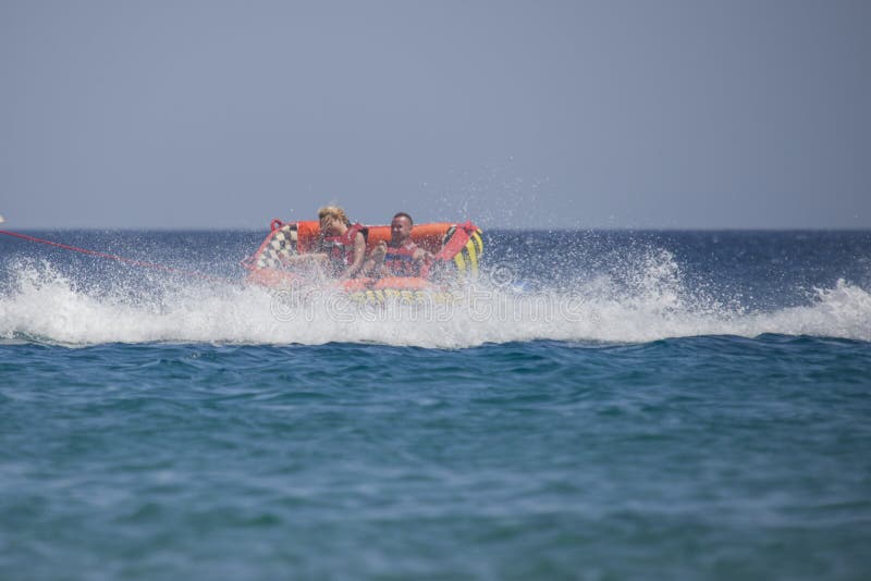 Rubber Boat Tipping Over In The Red Sea Editorial Image ...
