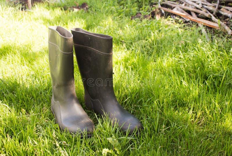 Green rubber boots stock image. Image of farming, gumboots 16243409