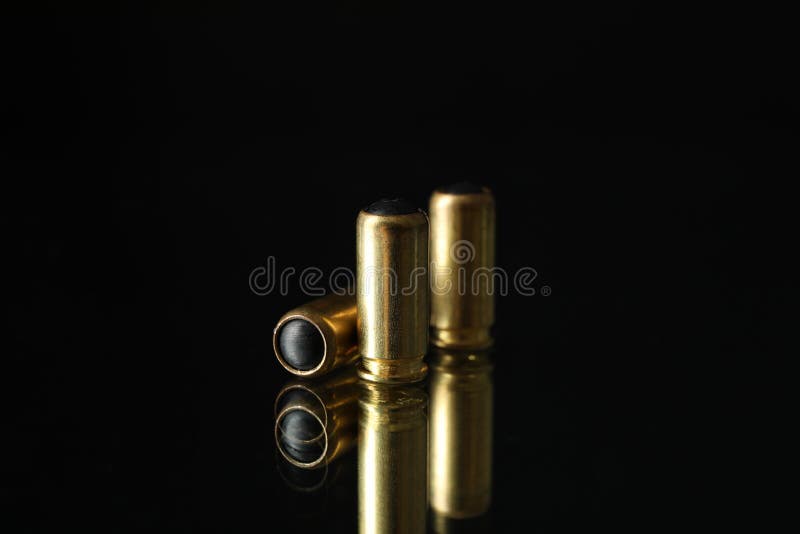Rubber Bullets On Black Background Close Up Stock Image Image of