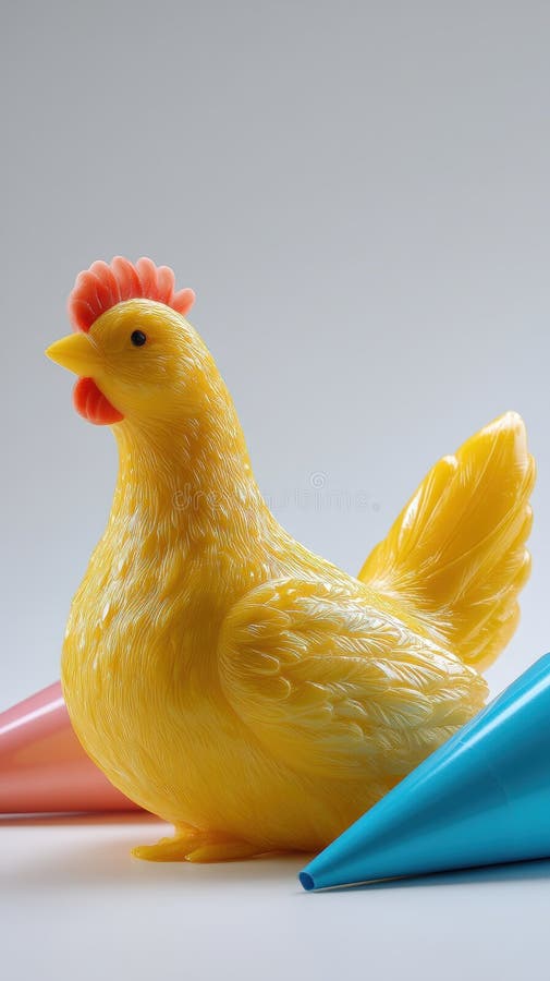 Rubber Chicken Experiment in Lab Setting with Soft Color Wash Background stock illustration