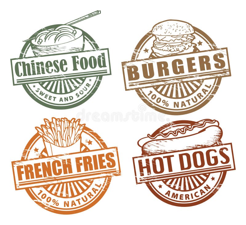 Grunge rubberstempelset stock illustratie