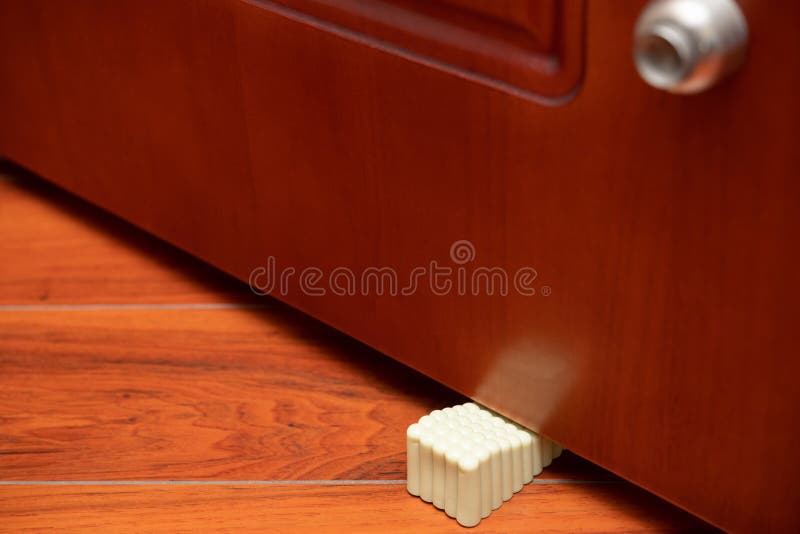 Rubber Door Stopper on the Bottom Gap of a Door Stock Image Image of