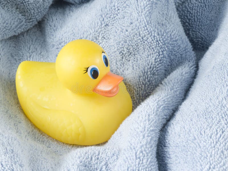 Rubber Ducky and Towel stock photo. Image of shower, bathroom 55274458
