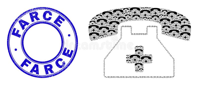 Rubber Farce Seal And Medical Phone Recursive Mosaic of Self Items royalty free illustration