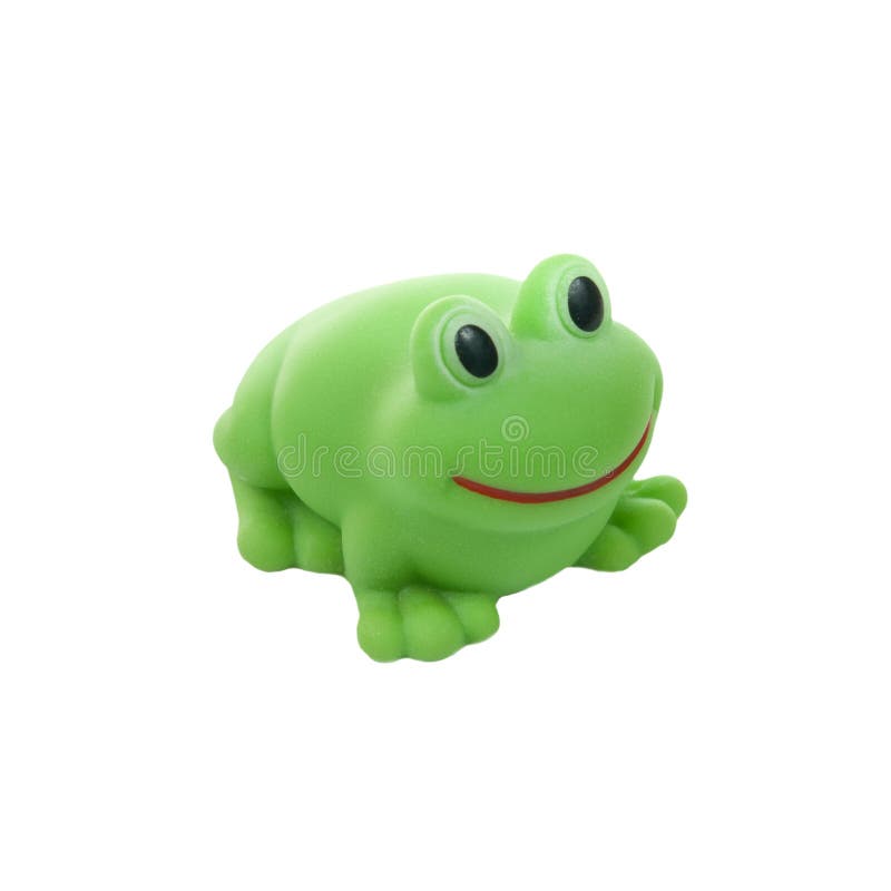 A Rubber Frog Isolated on White Stock Image - Image of bathroom