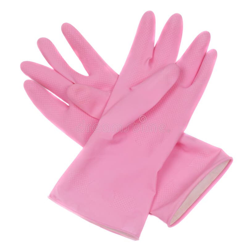 Pink rubber gloves stock photo. Image of finger, chemical 27050720