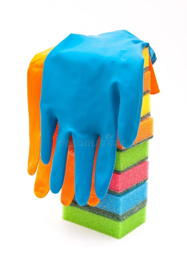 Rubber Gloves And Kitchen Picture. Image 16250459