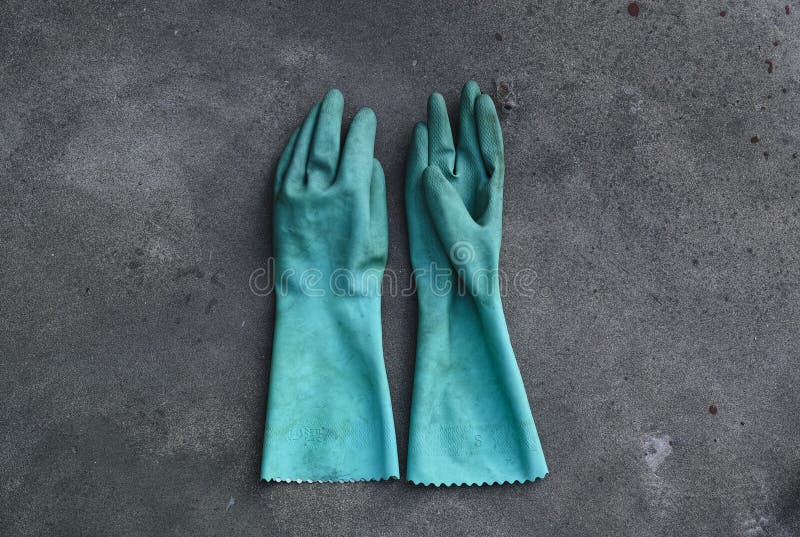 Rubber gloves stock image. Image of hand, latex, green 67360025