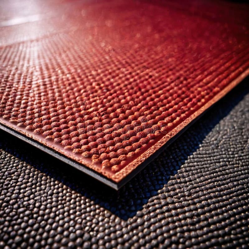 Rubber gym mat flooring for support during indoor exercise and workout royalty free illustration