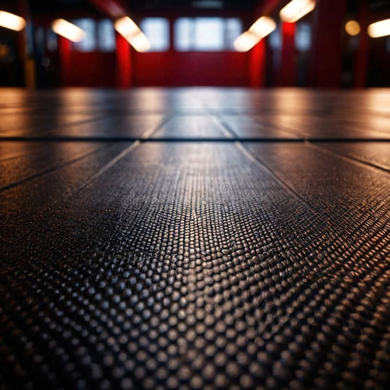 Rubber gym mat flooring for support during indoor exercise and workout royalty free illustration