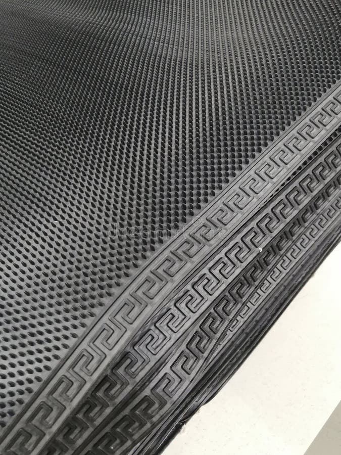 Rubber Mats Set Black in Store Stock Photo Image of entrance, black