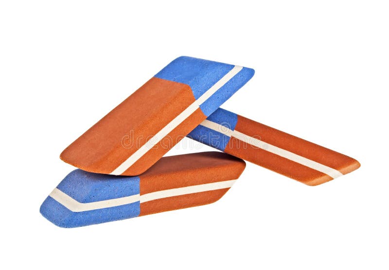 Rubber Pen Erasers Isolated on White Background Stock Image Image of