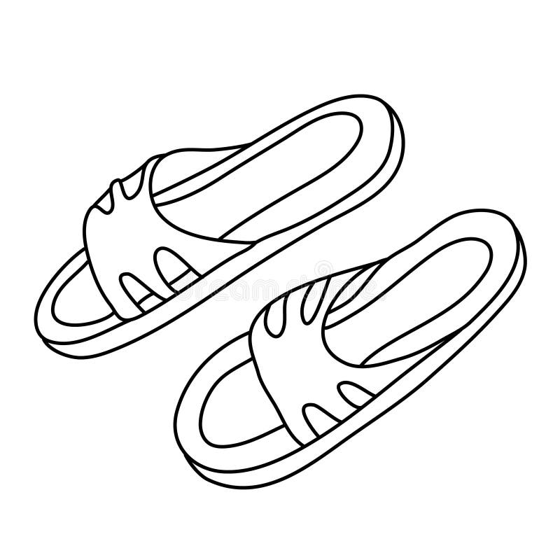 Slippers Coloring Stock Illustrations – 195 Slippers Coloring Stock ...