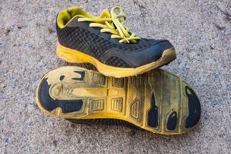 The Rubber of the Sneakers are Deteriorated. Stock Image - Image of ...