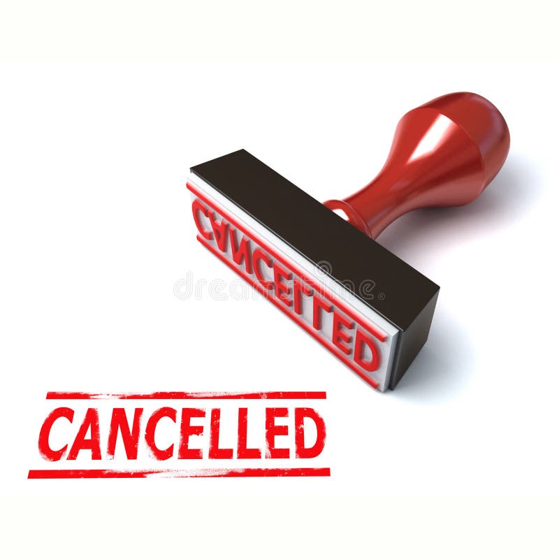 Red Stamp Cancelled on White Background . Vector Image . Stock Vector